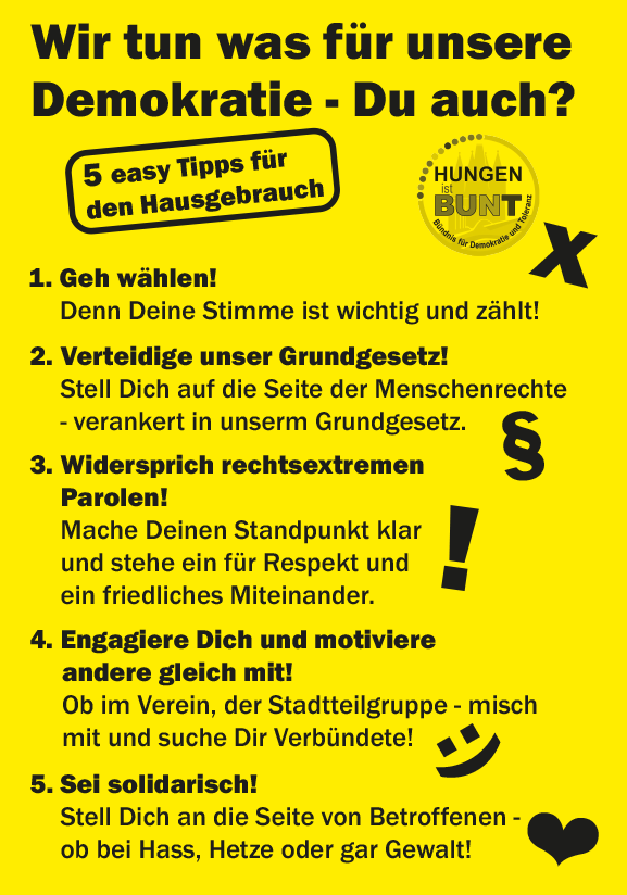 Bild aus einer Aktion von Hungen ist bunt
